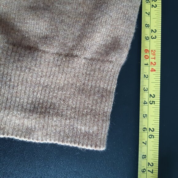 Black Brown 1826 SZ M 100% 2 Ply Cashmere Beige Men's V-Neck Pullover Sweater - Picture 10 of 10